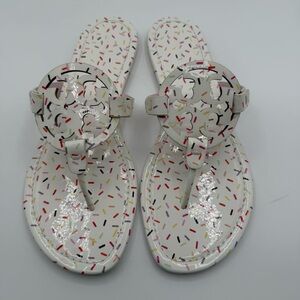 Tory Burch Women's Miller Sandals Rainbow Sprinkles Size 10.5 New In Box